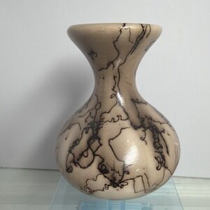 House Hair Vase, Off White 5.5" Bud Vase Signer By Artist